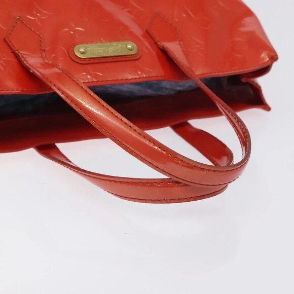 LOUIS VUITTON Vernis Wilshire PM Hand Bag Orenge Sunset - Picture 10 of 15